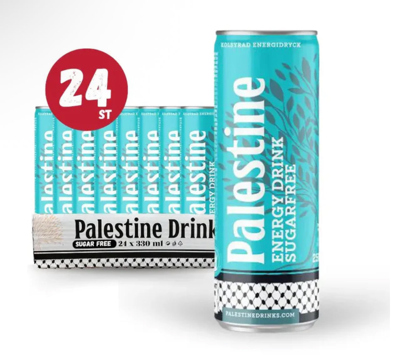 Palestine Energy sukkerfri energidrikk Brett. energidrikke i boks