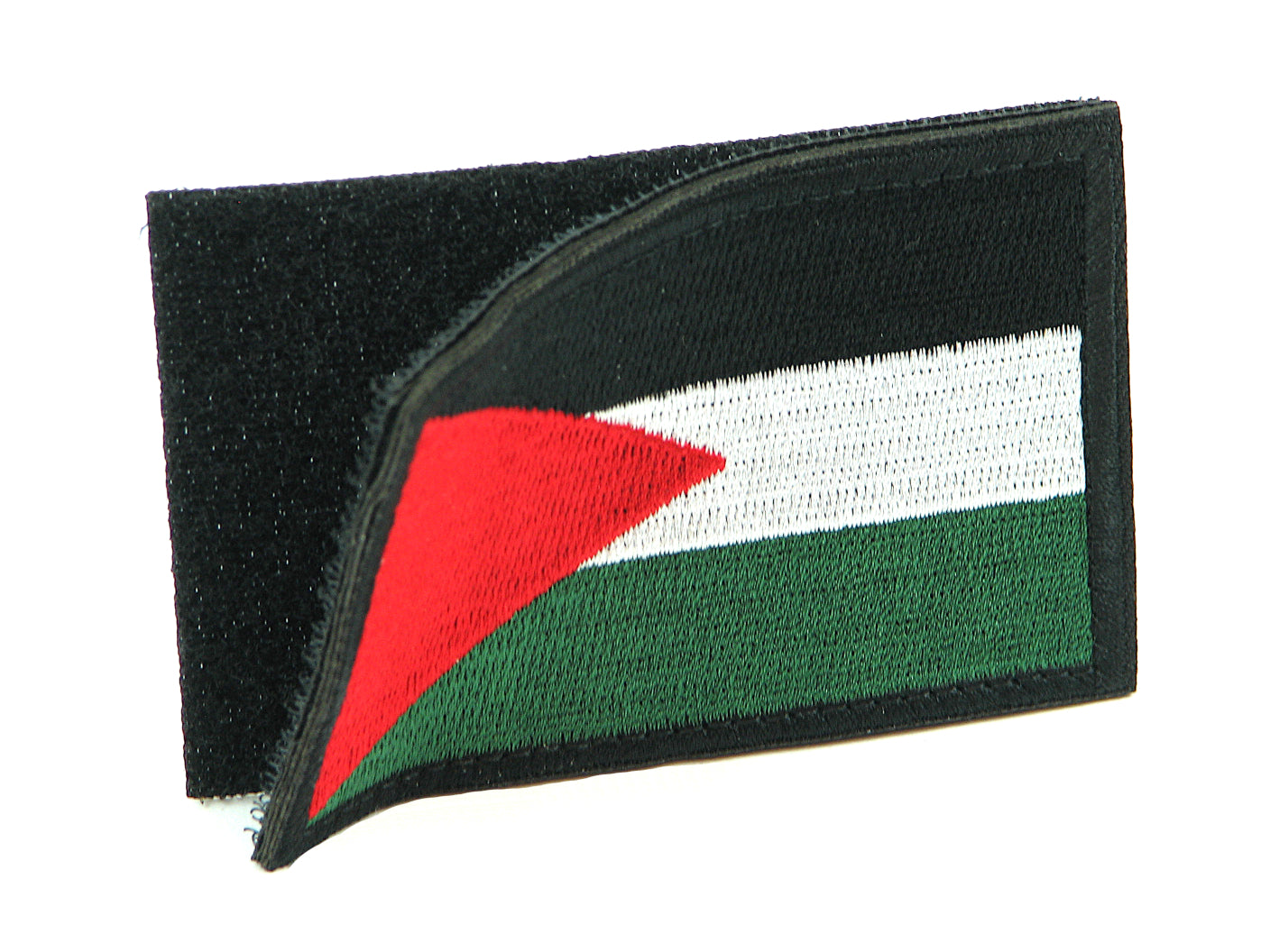Brodert patch med Palestina-flagget og borrelåsbakside